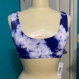 Tie dye royal blue bikini top NWT